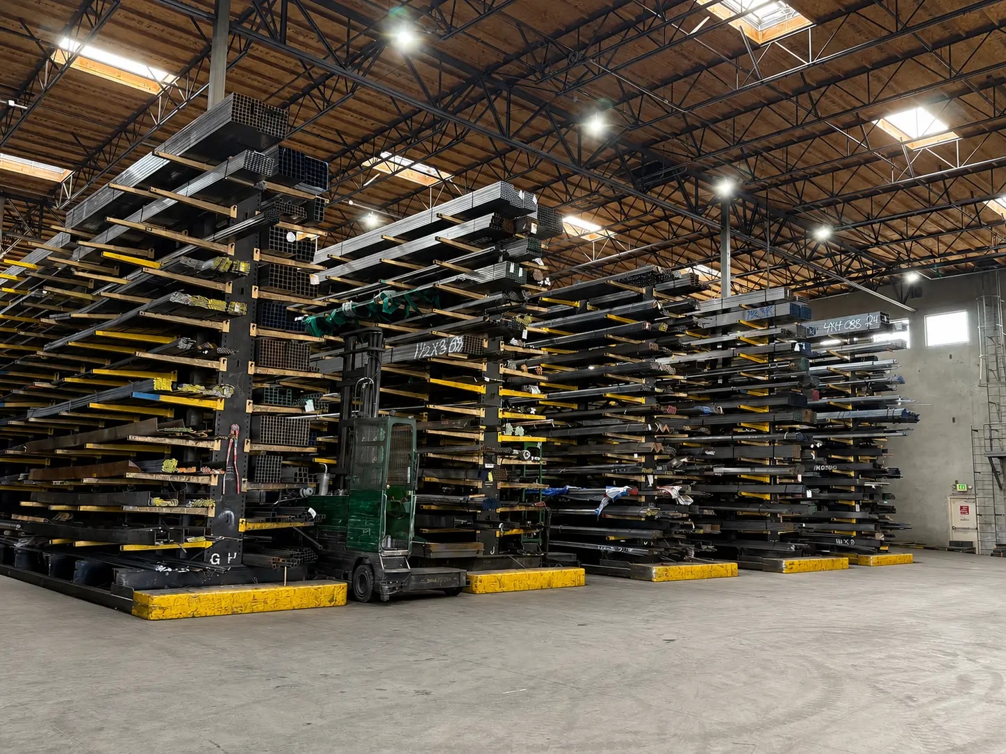 Steel warehouse and service truck